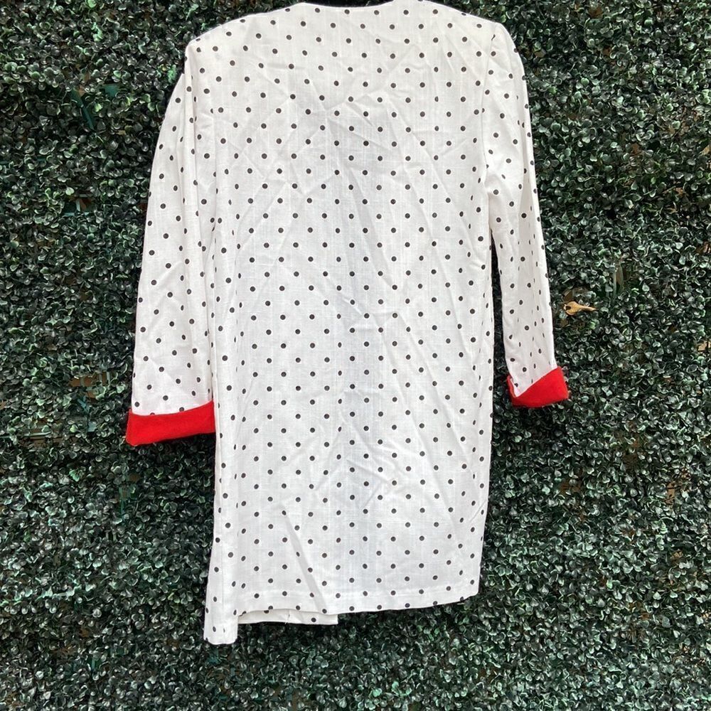 Vintage 80’s Just In Thyme Polka Dot Open Blazer Vintage Size 6 - Picture 4 of 7